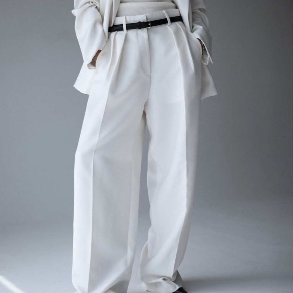 The Frankie shop White pleated trousers women pants suit white pants for women